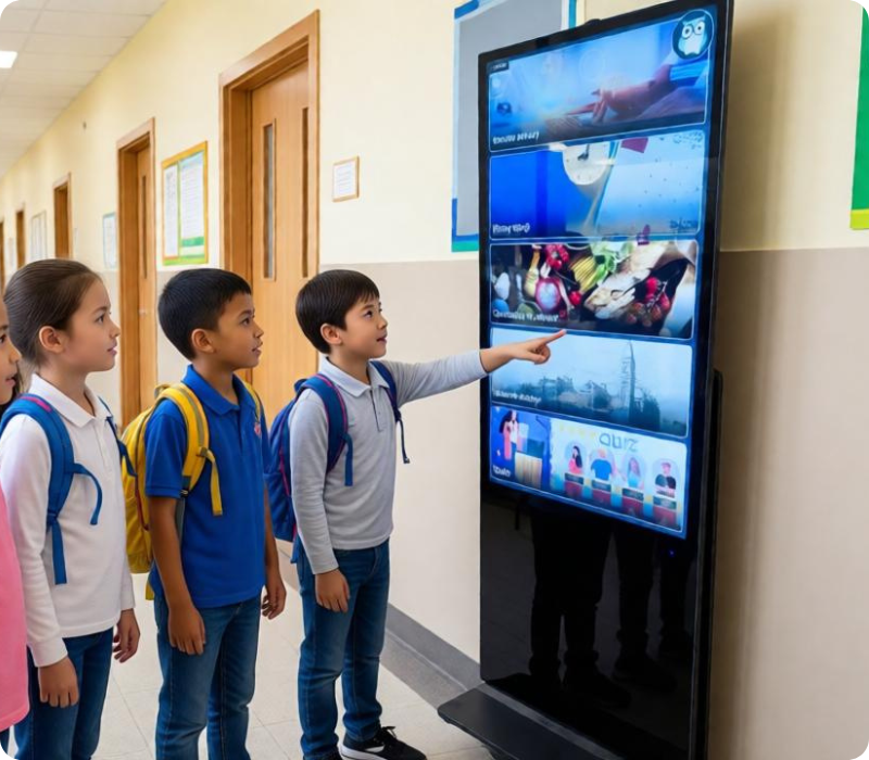 Dotykowy totem edukacyjny 55 cali