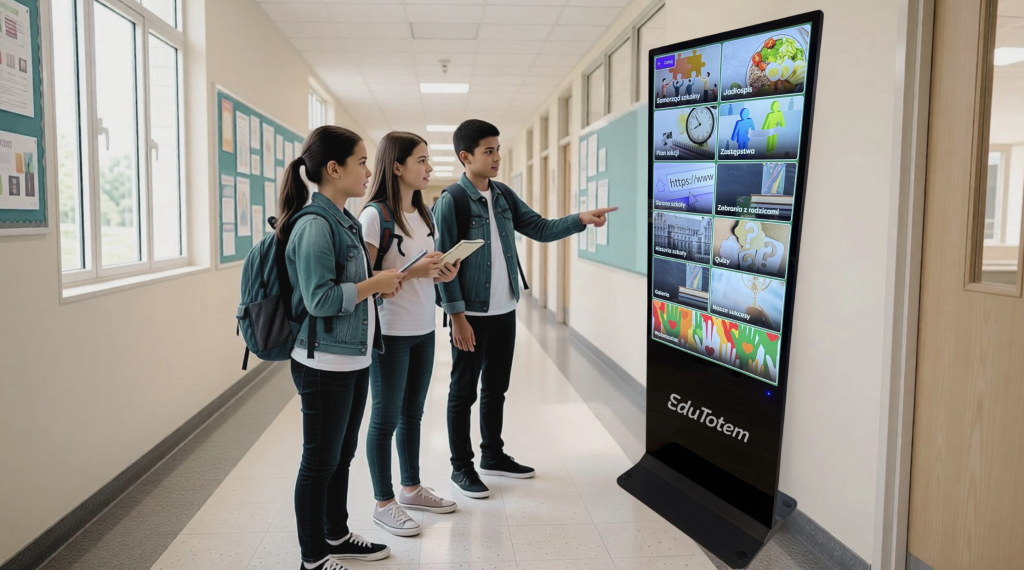 Dotykowy totem edukacyjny 55 cali